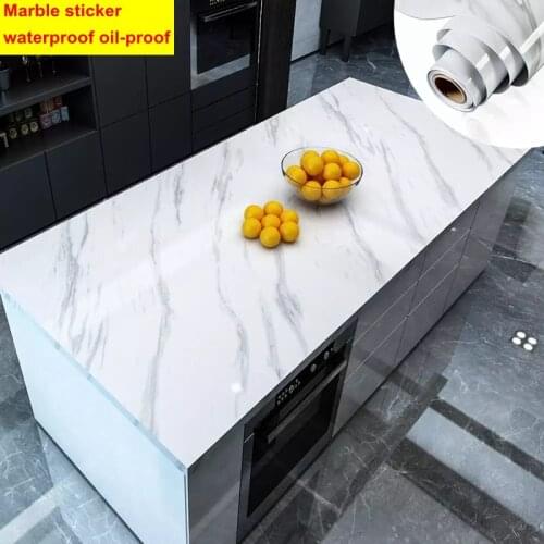 Furniture Renovation Marble Sticker Kitchen Cabinet Wardrobe Decoration Wallpaper Bathroom Waterproof Cupboard Table PVC Sticker