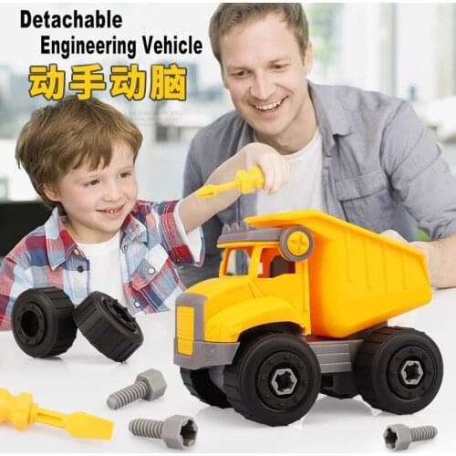 Montessori Educational Toys Detachable Engineering Vehicle Excavator Bulldozer Construction For Children Boys Birthday Gifts