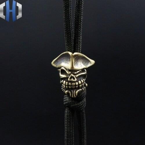 Pirate Skull Knife Beads DIY Umbrella Rope Flashlight EDC Pendant Knife Beads