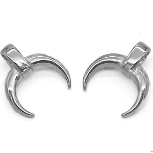 2pcs/lot Pendant Horns Crescent Moon Stainless Steel Charm Pendants for DIY Connector Necklace Jewelry Making Supplies Findings