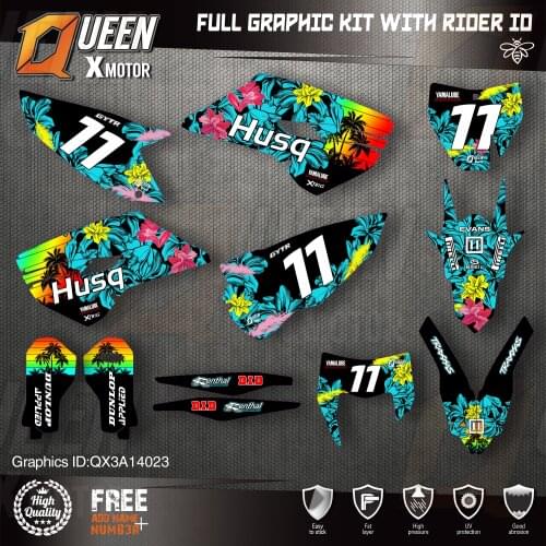 Queen X Custom Team Graphics Decals Stickers Kit For Husqvarna Sticker Decal 2014-15 TC FC 2015-16 FE TE 125 to 450cc 23