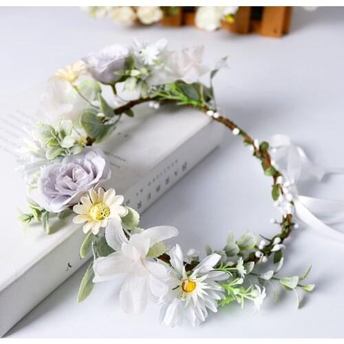 Romantic Rose Floral Flower Crown for Bridesmaid Garland Head Wreath Hairbands Headpieces Bridal Flower Girls Wedding Decoration