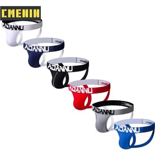 6Pcs/lot Cotton Sexy Gay Underwear Men Thong Men Jockstrap Mens Underwear G String Men Penis Pouch Gay Underwear U Pouch AD131