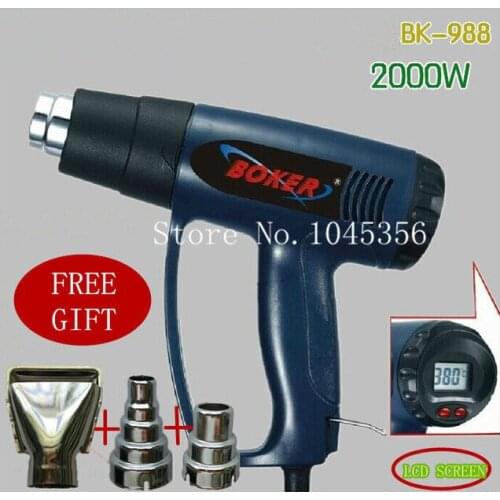 Temperature Digital Display Heat Gun Digital Thermostat Hot Gun 2000W+ free gift 3 nozzles