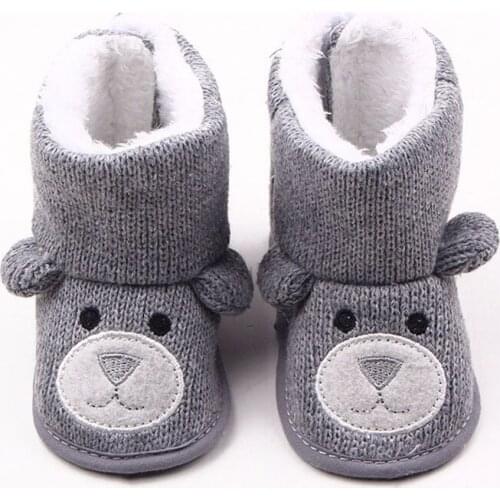 Thick Warm Baby Winter Booties Cartoon Animal Soft Cotton Anti Slip Newborn Toddler First Walker Snow Boots Baby Boy Girl Shoes