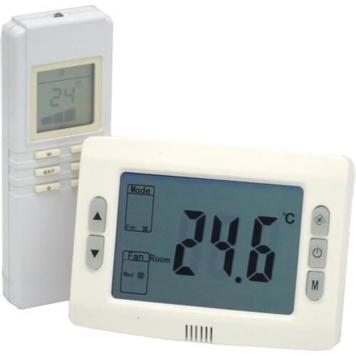 Fan coil remote control thermostat regulator with 2 pipe