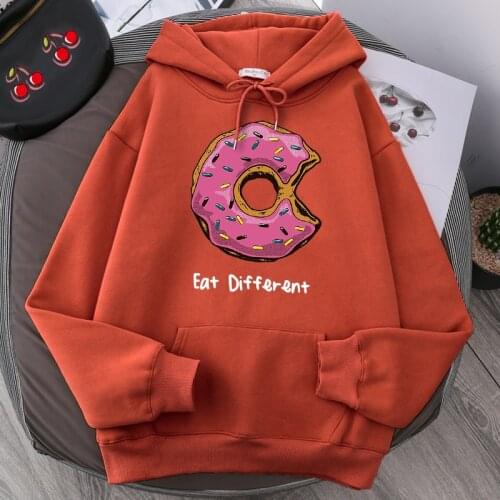 Donuts Print Hoodie Mens Fashion Casual Loose Hoodies Sweatshirts Funny Autumn high quality Tracksuit Fleece Warm Male Pullover