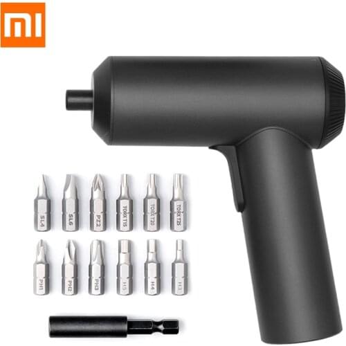 In stock) Xiaomi Mijia Cordless Rechargeable Screwdriver 3.6V 2000mAh Li-ion 5N.m Electric Screwdriver With 12Pcs S2 Screw Bits