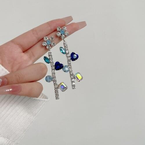 Women Tassel Earrings Long Pendant Earrings Women Crystal Earrings Female Party Jewelry