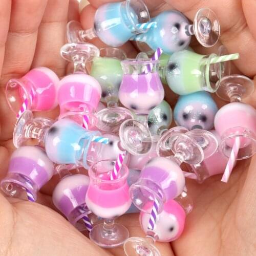 10pcs Resin Drink Cup Charms Ornament Fit Earrings DIY Jewelry Making Accessories Craft Cute Charms Pendant