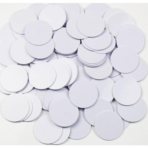 100pcs/Lot 25mm 13.56MHZ NFC Tags NFC213 ISO14443A NFC Coin Card PVC Waterproof Support all NFC Phone