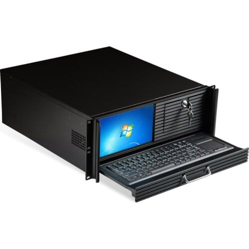 4U chassis aluminum panel 9 inch LCD screen with mouse and keyboard, graphic integrated industrial control server