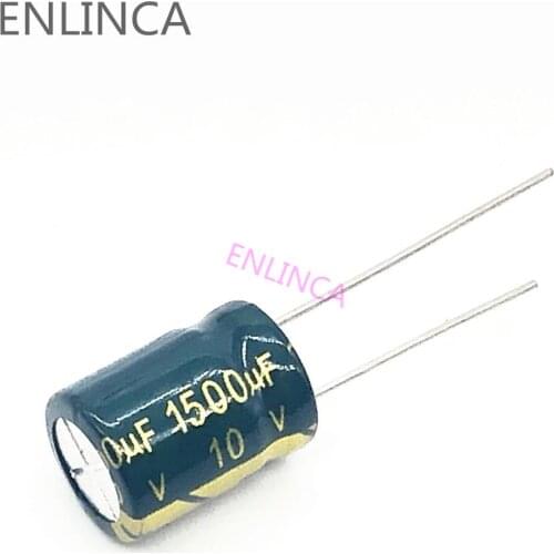 60pcs/lot 10v 1500UF Low ESR / Impedance high frequency aluminum electrolytic capacitor size 10X13mm 10v 1500UF 20