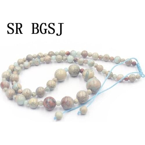Free Shipping 4-12mm Shoushan Stone Graduated Natural Gems Adjustable Elegant Jewelry Necklace 18"