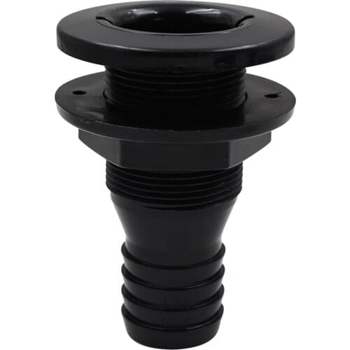 Black Plastic 1-1/4'' Marine Thru-Hull Connector Bilge Pump Hose Fitting