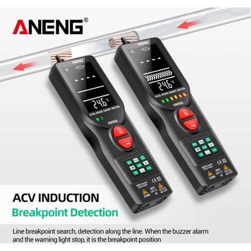 Digital Multimeter Automatic NCV Tester VA Display for AC/DC Voltage NCV Capacitance Resistance Frequency Temperature Test AN998
