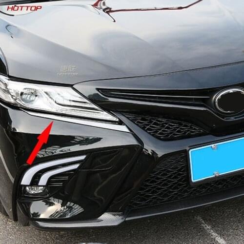 For Toyota Camry 2018 2019 2020 XV70 Car Headlight Trims Decorative Mouldings Accessories 2PCS