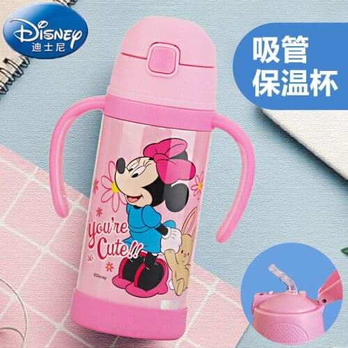 Disney Baby Baby Baby baby thermos cup with straw for drinking water with hose cup 304 stainless steel water bottle thermos mug
