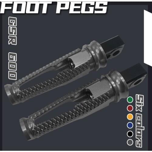 For GSR600 GSR750 GSR 600 750 Motorcycle Accessories CNC Aluminum Rear Foot Pegs Footrest Passenger Pedals Footpegs