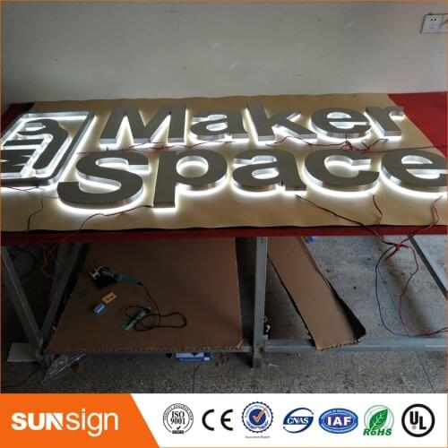 Factory Outlet outdoor metal backlit led letters sign for building
