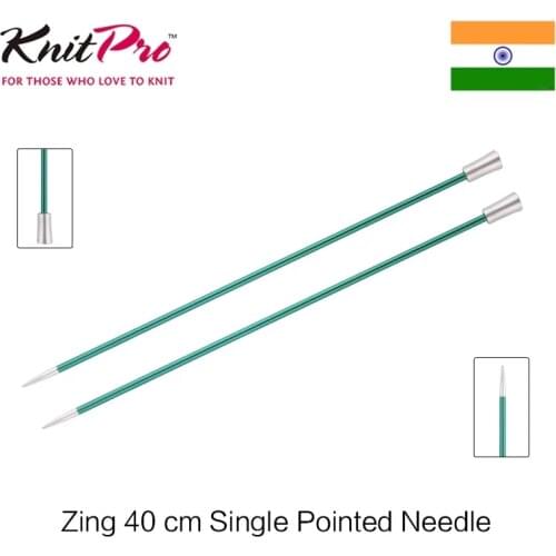 Knitpro Zing 40cm Single Pointed Needle Colorful Aluminum
