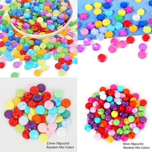 Colorful 50pcs Mixed Perforation Resin Cute Supper Mini Buttons Sewing Round Decor Card Making DIY Lovely Home Decor Tools