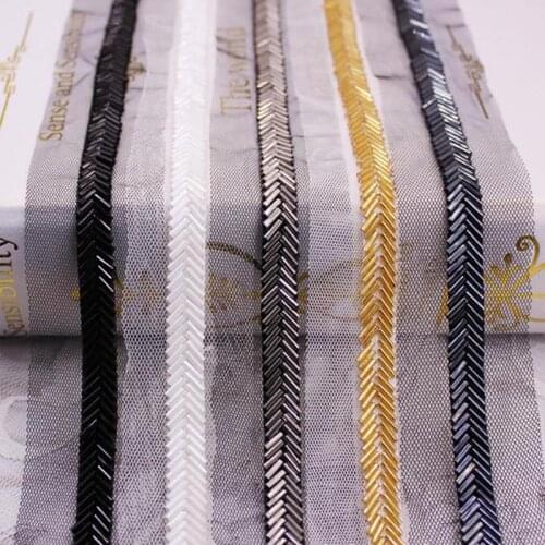 Polyester Acrylic Lace Trim Cylinder Handmade Beaded Mesh Lace Ribbon Garment Sewing Supply Bag Hat Decoration 10mm 0.9m(1 Yard)