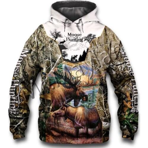 Fashion Animal Moose hunting Legend Camo 3D Printed Hoodie / Sweatshirt / Jacket / Men Women HIP HOP Colorful Harajuku stil-34