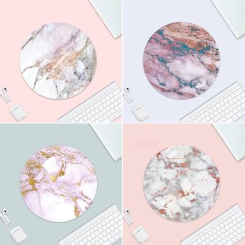 Marble Beautiful Gaming Player desk laptop Rubber Mouse Mat Small Rubber Desk Table Protect Game Office Work Round Mouse Mat pad