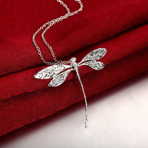 New Style Personality Design Silver Plated Long Dragonfly Pendants Necklaces Chains for Women Fashion Party Jewelry Accessories