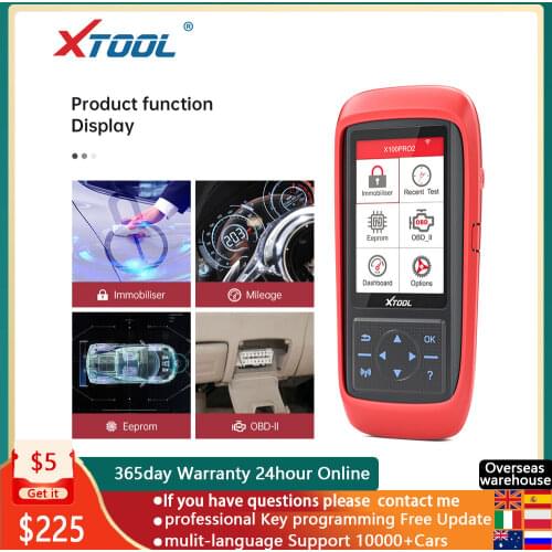 OBD2 XTOOL X100 Pro2 Car Diagnostic Tool Auto Key Programmer/Mileage adjustment Scanner KO SBB PRO2 Iprog Zed Bull