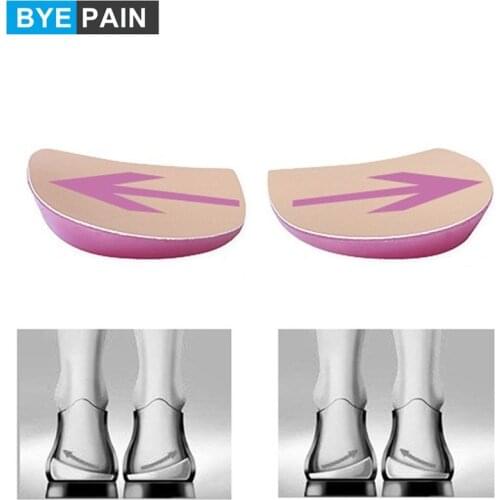 1 Pair Orthopedic Insoles Shoe Inserts Medial & Lateral Heel Wedge Lift Silicone Pads Corrective O/X Type Leg for Women/Men