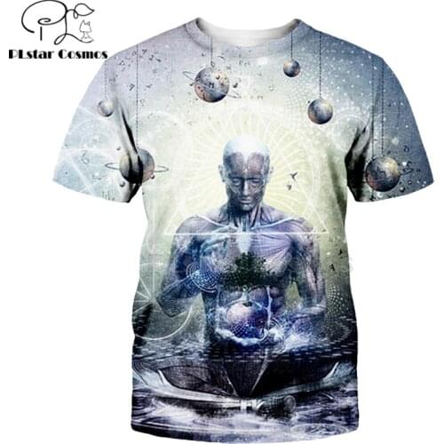 PLstar Cosmos Harajuku Herren Buddha T shirts for Men/Women Poleras Buda Hemd Streetwear Psychedelic Tshirt Unisex Plus size