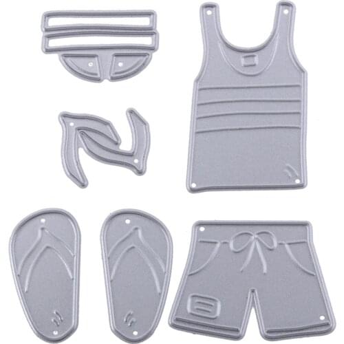 Beach Sandals Tops and Shorts Set Metal Cutting Dies Stencil for DIY Scrapbooking Photo Album Embossing Paper Cards Crafts 2018