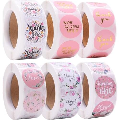 Gift Sealing Stickers 500pcs Thank you Love Design Diary Scrapbooking Stickers Festival Birthday Party Gift Decorations Labels