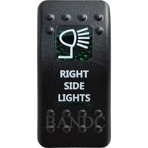 RIGHT SIDE LIGHTS Rocker Switch Cover Cap Green Window Labeled for Car Boat Truck Carling ARB NARVA ,Cover Cap Only！Waterproof