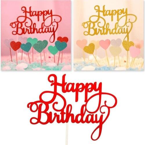 Sell One By One Happy Birthday Cake Decoration Color Cake Birthday Kids Letter Baking Plugin Decoration Random N7M0