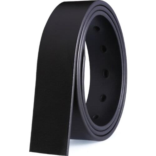 ANPUDUSEN New Luxury Mens Automatic Buckle Belts Genuine Leather Waist Strap No Buckle Black Brown Male High Quality Jeans