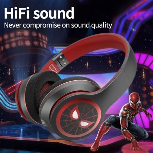 Marvel Avengers Iron Man Captain America Portable Head-mounted Wireless Bluetooth 5.0 Headset Running Sport Earphone Stereo