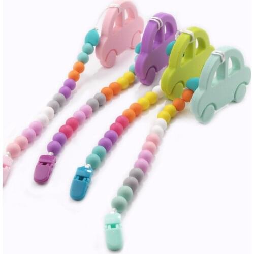 Silicone Unicon Teething Pendant Silicone Pacifier Clip Chain Car Teether Teething Toys Baby Carrier Teething Accessory