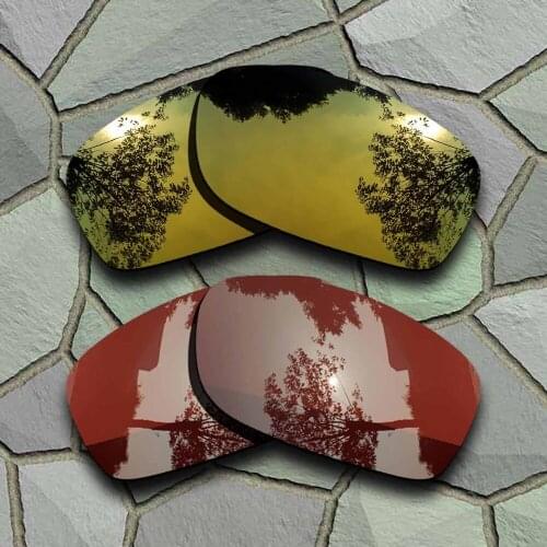 Yellow Golden&Bronze Brown Sunglasses Polarized Mirrored Replacement Lenses for Oakley Fives Squared