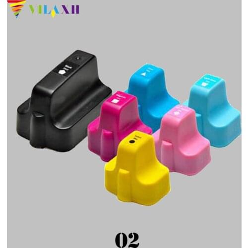 Vilaxh 02 Compatible Ink cartridge Replacement for HP 02 For Photosmart C6180 8250 3110 3210 3310 D7160 C5180 D7145 printer