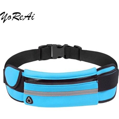 Running Waist Bottle Pocket Bag Outdoor Jogging Cycling Running Bags Waterproof Anti-theft Pack Belt Bag Headphone Hole Hip Bags