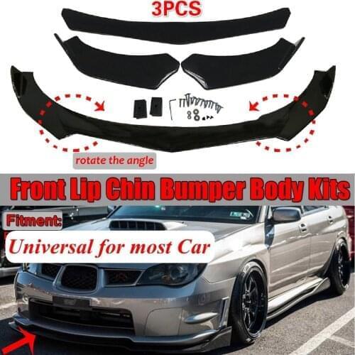 Carbon Fiber Look/ Black Universal Car Front Bumper Lip Body Kits Splitter Diffuser For BMW For Benz For Audi For VW For Subaru