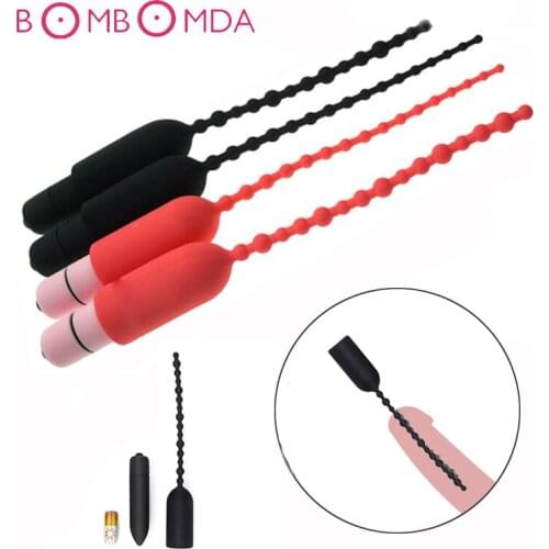 Vibrating Penis Plug Urethral Dilators Stimulation Stick Male Masturbator Vibrator Sex Toys For Men Silicone Sex Sounds Catheter