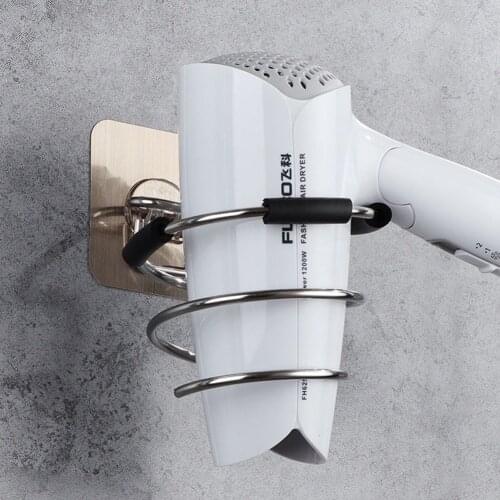 High Quality Wall-mounted Hair Dryer Holder Wall-Mounted Rack Storage Holder Bathroom Stand Organizer For Hairdryer Bathroom