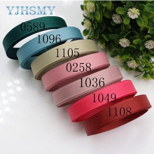 YJHSMY 177131 , 10mm 10yards Solid Color Ribbons Thermal transfer Printed grosgrain Wedding Accessories DIY handmade material