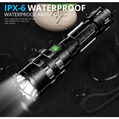 USB Charging L2 Flashlight Ultra Bright 60000Lums 5 Modes Tactical Scout Light USB Rechargeable Waterproof Torch Camping Light