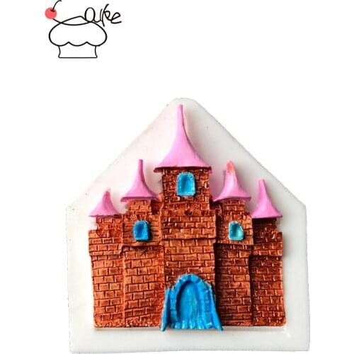 1 Piece Castle Fondant Cupcake Decorating Molds Cake Silicone Mold Sugarpaste Candy Chocolate Gumpaste Clay Mould