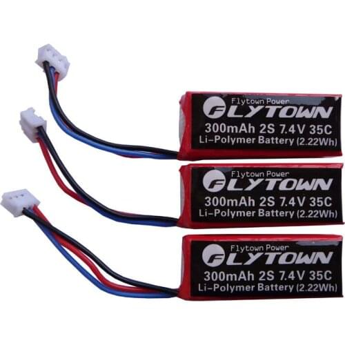 3PCS Flytown nano-tech 300mAh 7.4V 35C Lipo battery for EFLITE Blade MCPX BL UMX EFLB2802S30 HABU 180 YAK 54 Helicopter parts